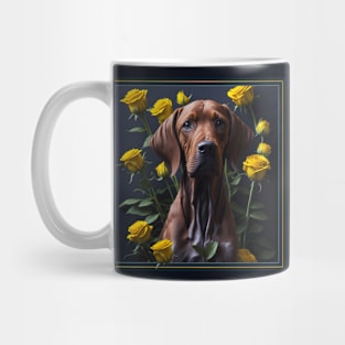 Vizsla yellow roses 2 Mug